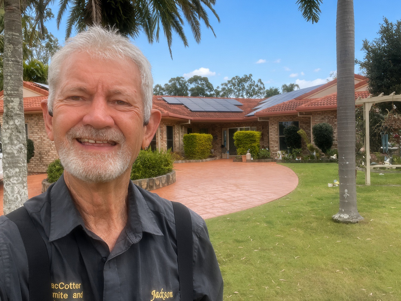 Jackson MacCotter Termite Barrier Brisbane. Jackson MacCotter in front of Brisbane home - termite barrier specialist.